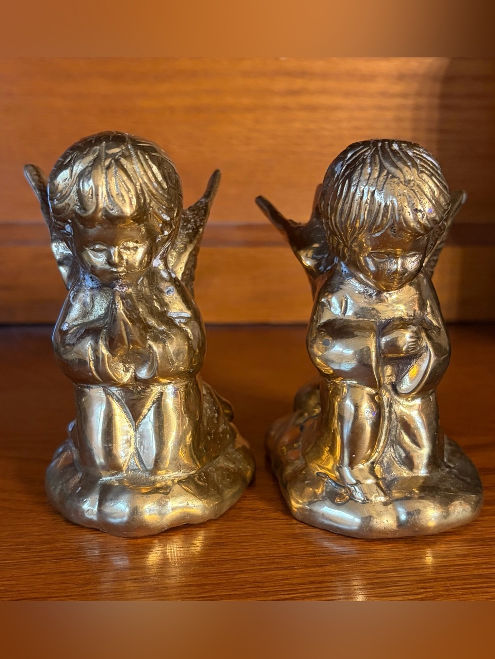 Brass Cherub Candleholders